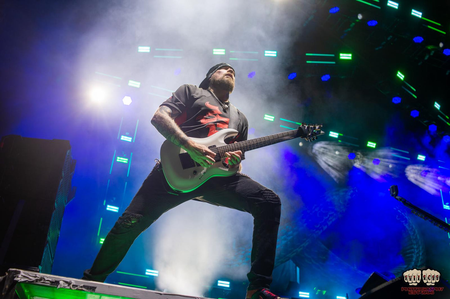 Signed and stage worn Andy James jersey - Black & Red 33 - red sides - Hersey