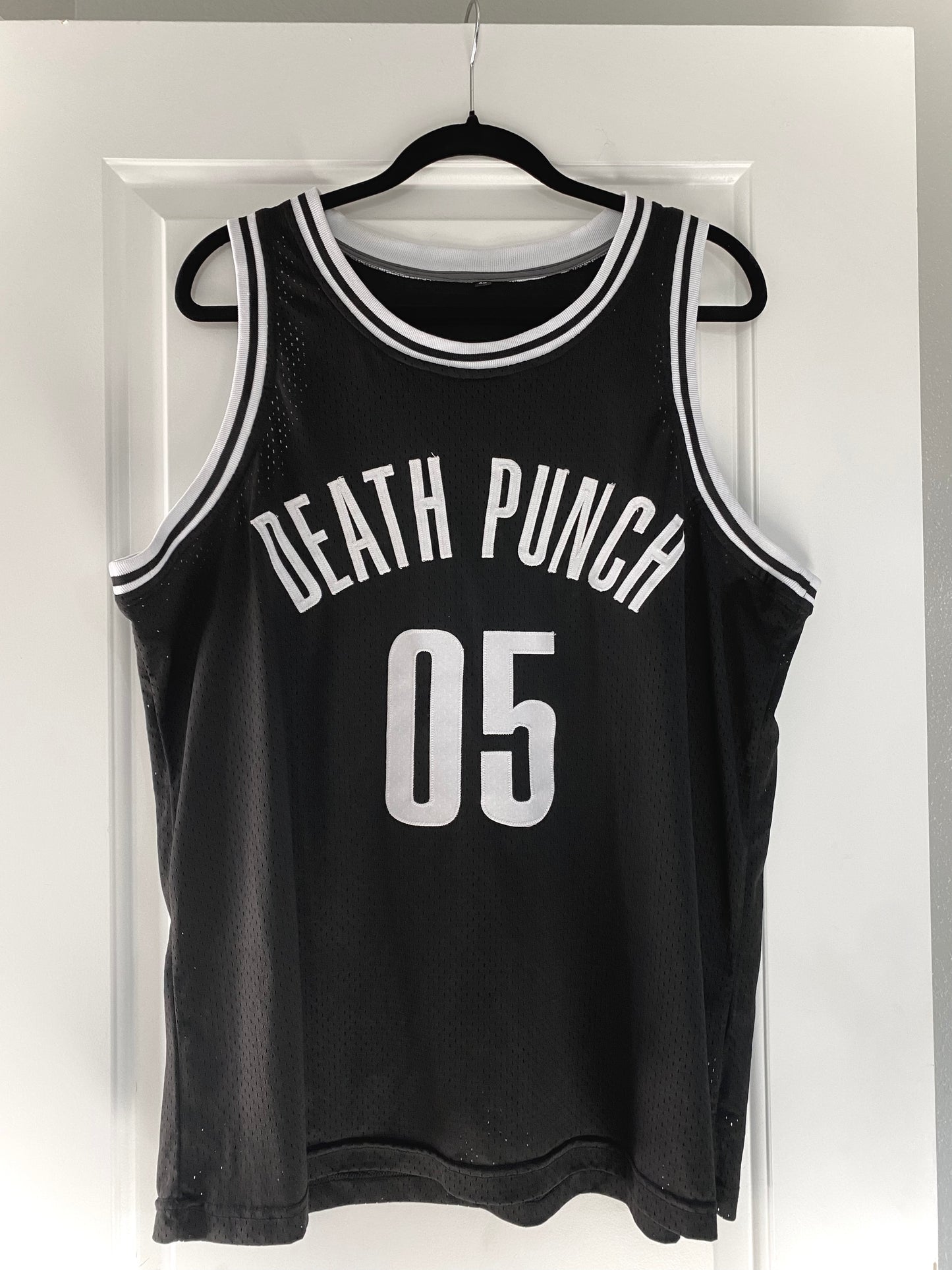 Signed and stage worn Andy James vest style jersey - death punch 05 James Black/White