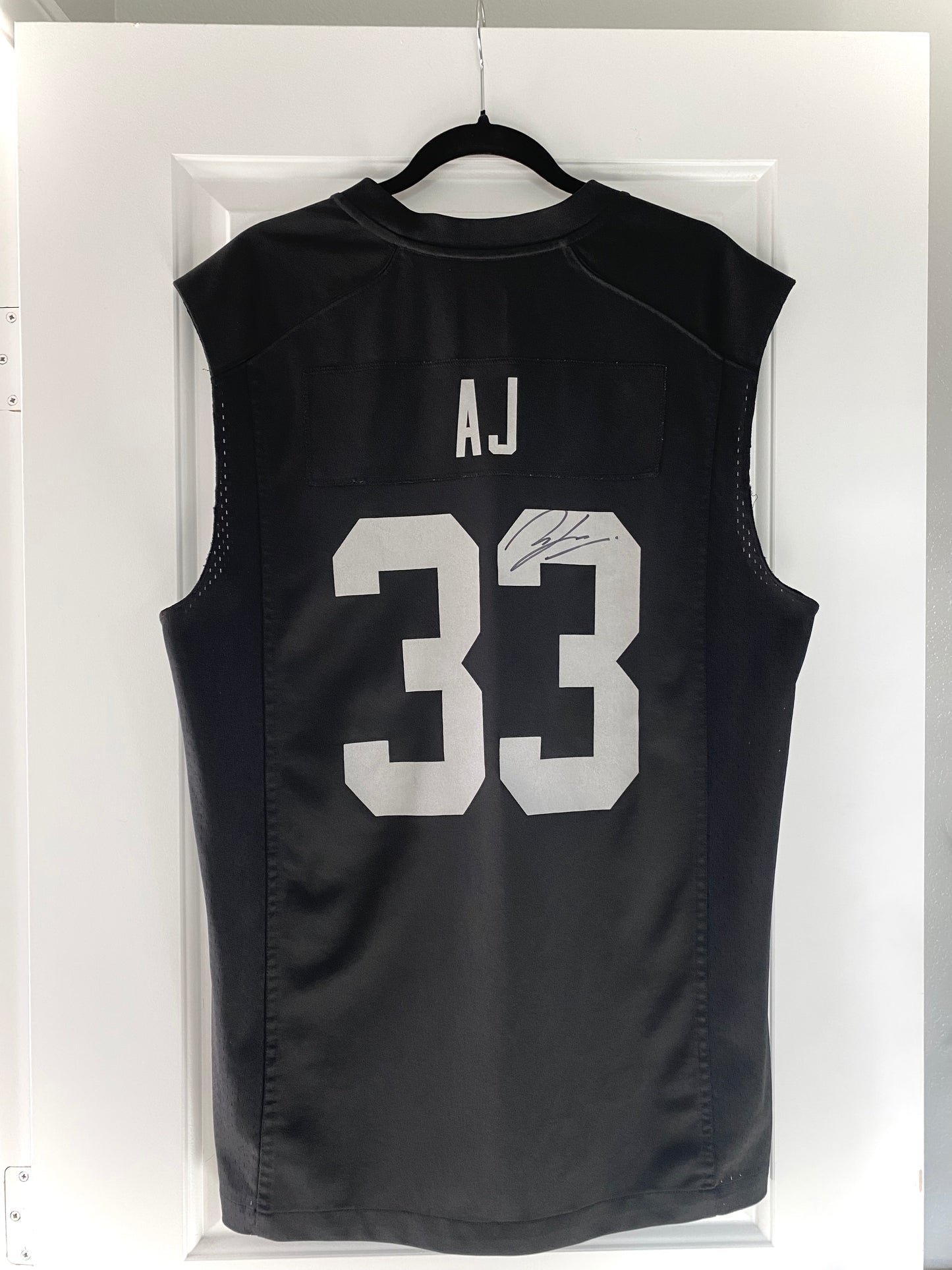 Signed and stage worn Andy James jersey - AJ 33 Black/Grey nfl sleeveless