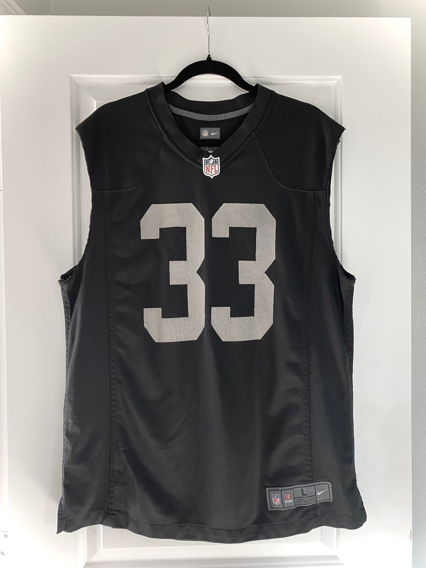 Signed and stage worn Andy James jersey - ffdp 33 Black/Grey nfl sleeveless