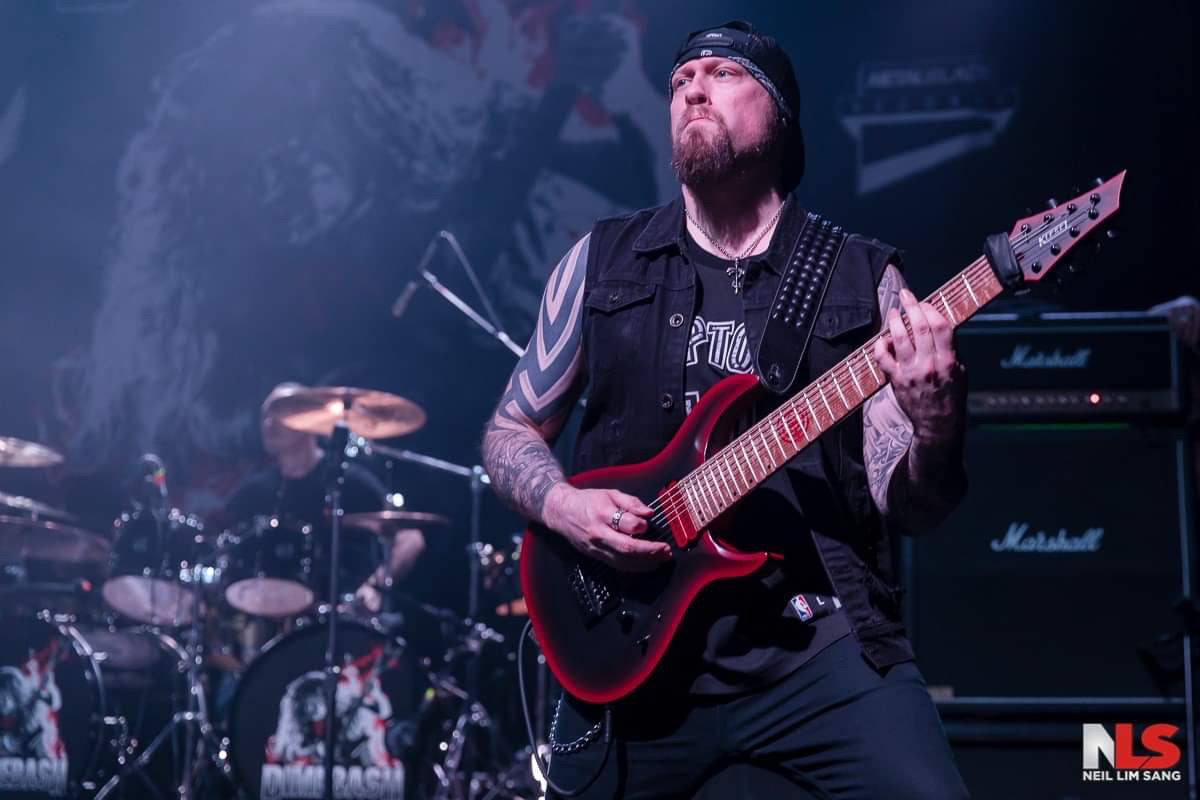 Black and Red 8 string Kiesel guitar